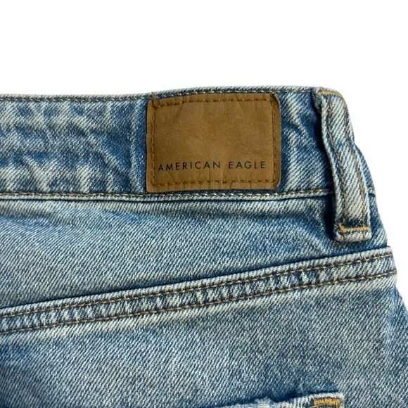 American Eagle Stretch 90s High-Rise Mini Skirt Light Wash Denim Skirt Size 6 - Picture 6 of 11